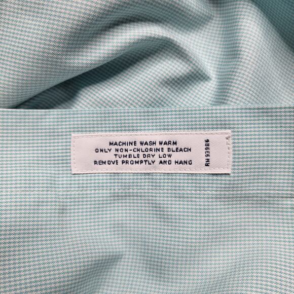 Brooks Brothers Regent Button Down Shirt Green Blue Checker Cotton 16-32 Large - Picture 7 of 8